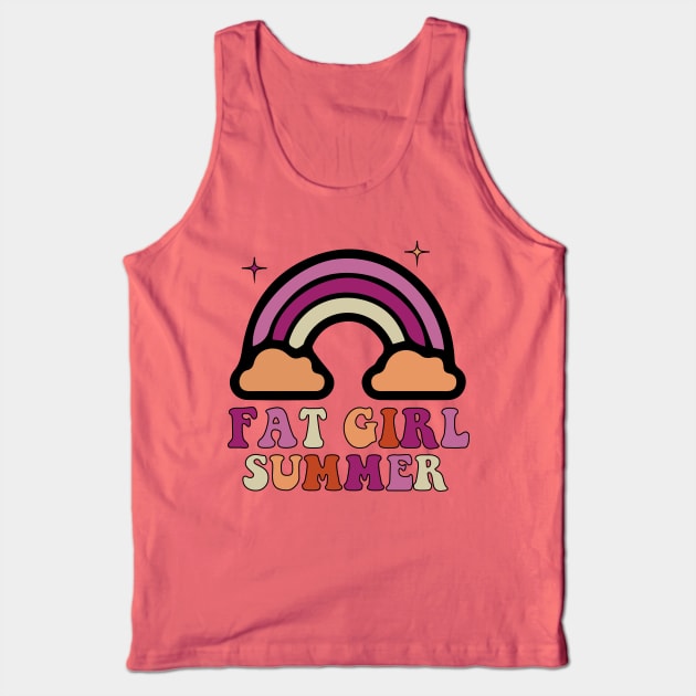 Fat Girl Summer Shirt - Rainbow - Groovy Tank Top by blacckstoned